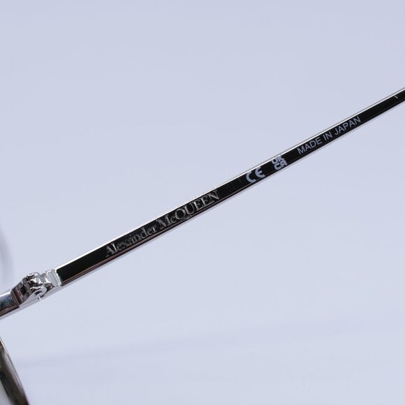 Alexander McQueen AM0424S 004 Sunglasses Silver Cat Eye Frame, Grey Lenses main image 4